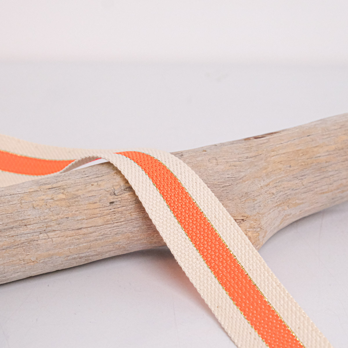 Two-Tone Neon Orange Lurex Cotton Strap - Maison Klem